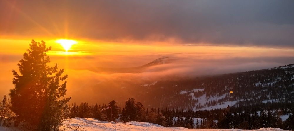 Закат в Шерегеше.