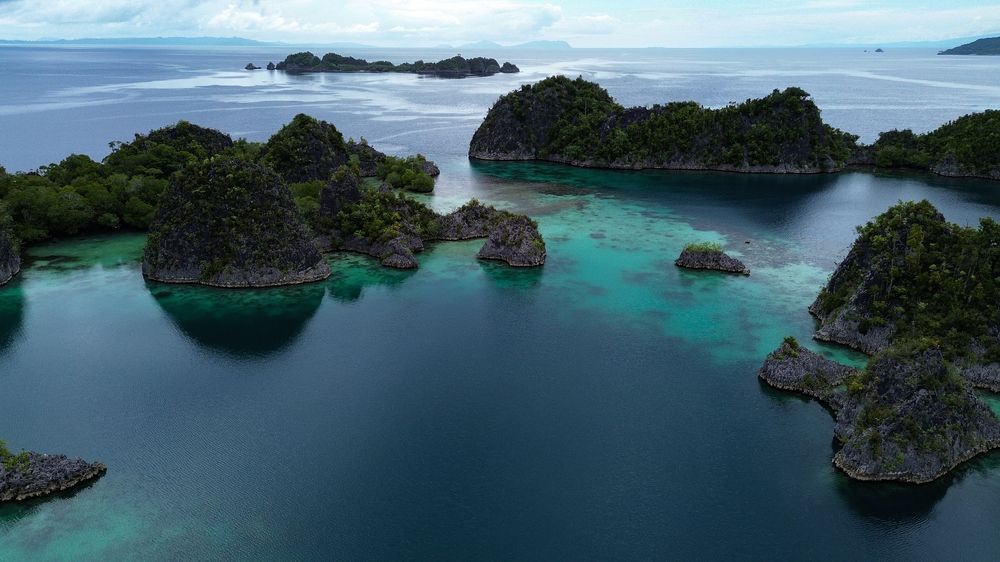 Aerial view Piaynemo Raja Ampat Indonesia