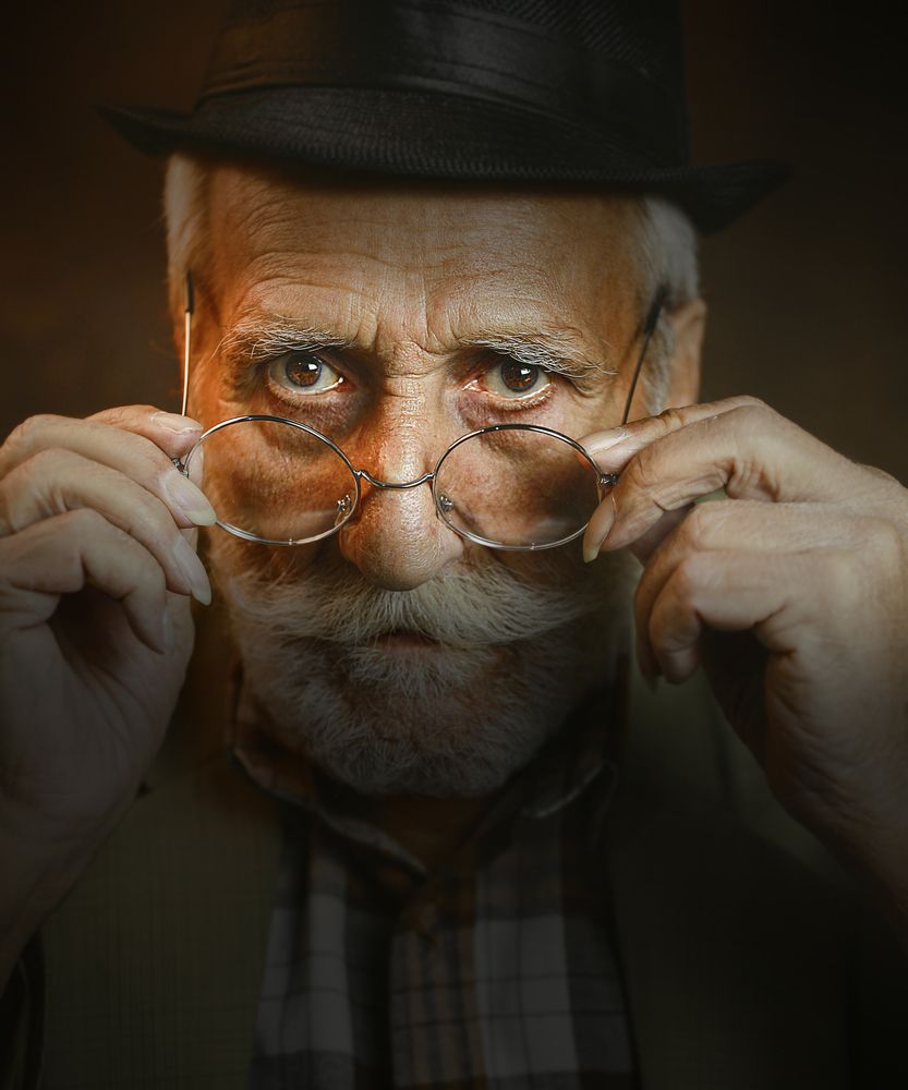 The grandfather Watchful Gaze