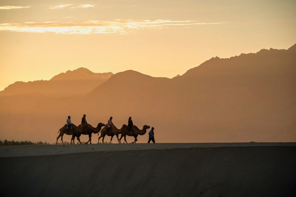 вечер в долине Нубра, Северная Индия