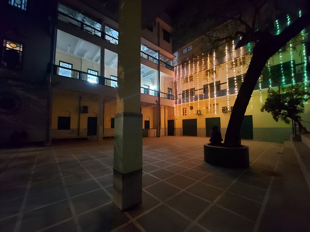 Echoes of the Past: A Quiet Night in the School Courtyard