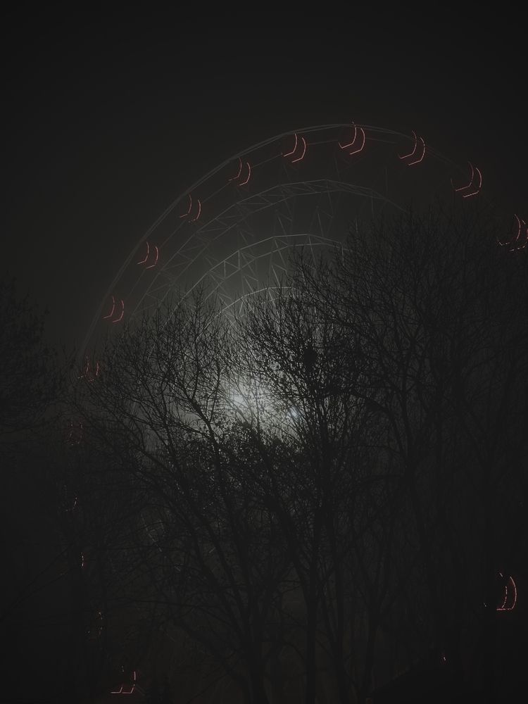 вечерние карусели в тумане