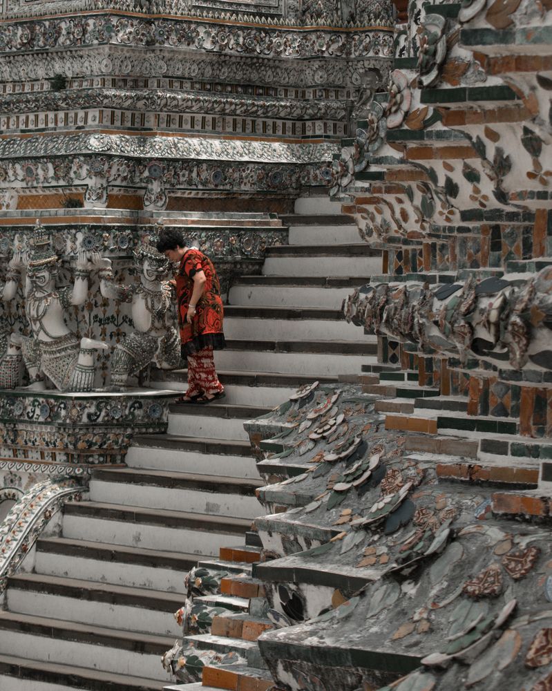 Walking down the stairs