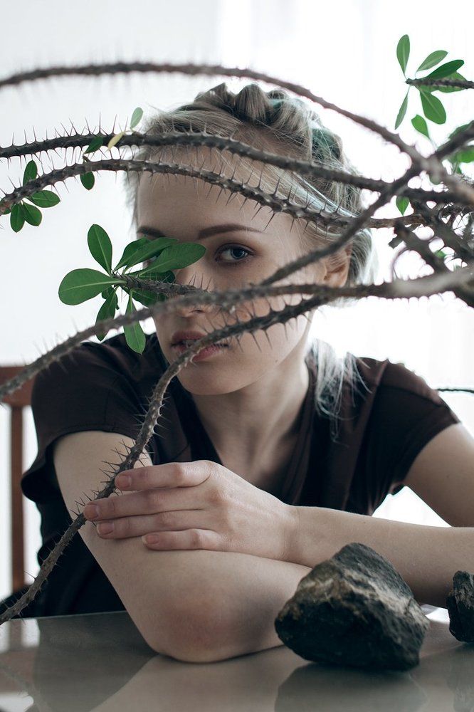 girl and thorns