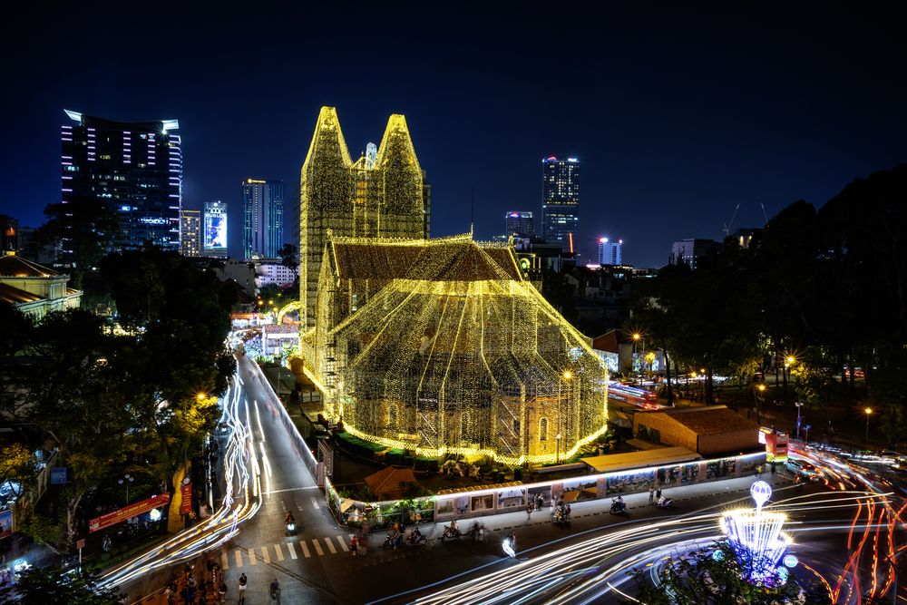 Notre-Dame Cathedral Basilica of Saigon on Christmas 2024