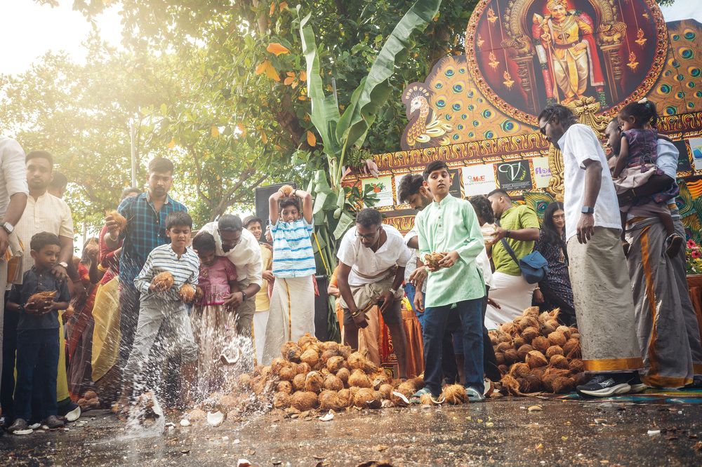 The coconut breaking ritual