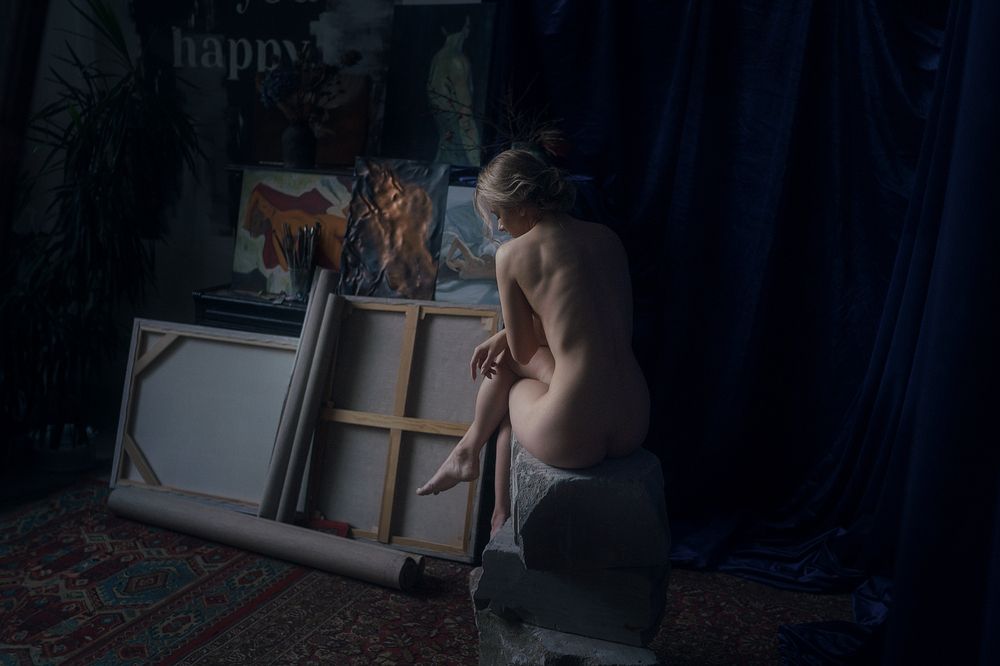 In the artist's studio