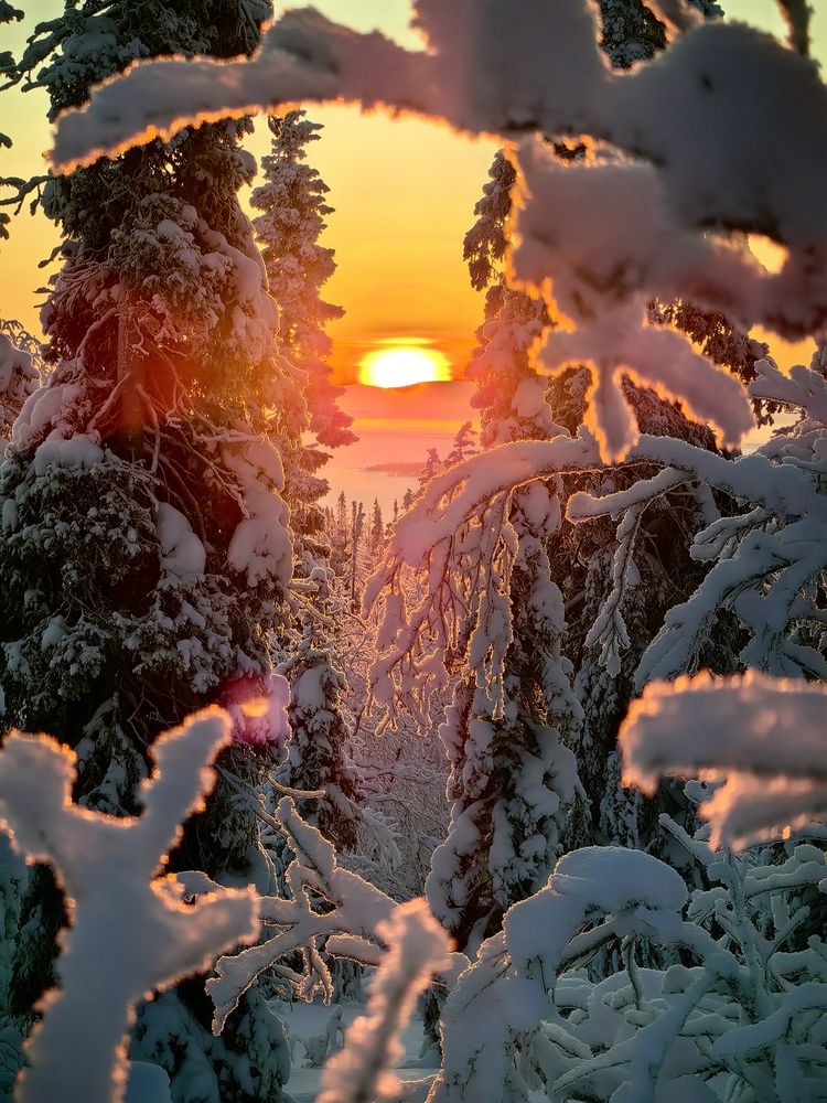 Зимний полдень на озере Имандра.