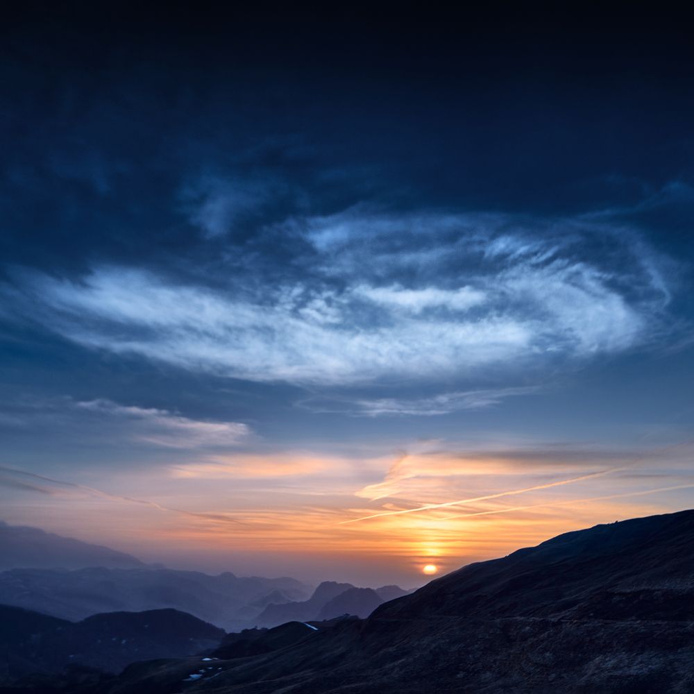 Sunset in mountains of Karachay-Cherkessia