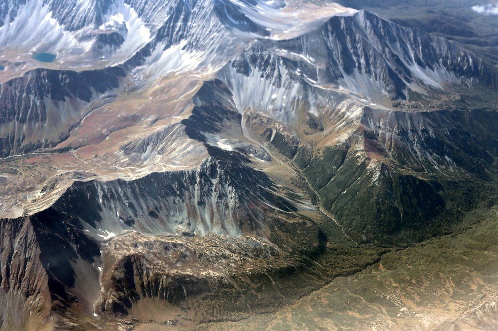 Камчатка. Горы. Вид с воздуха.