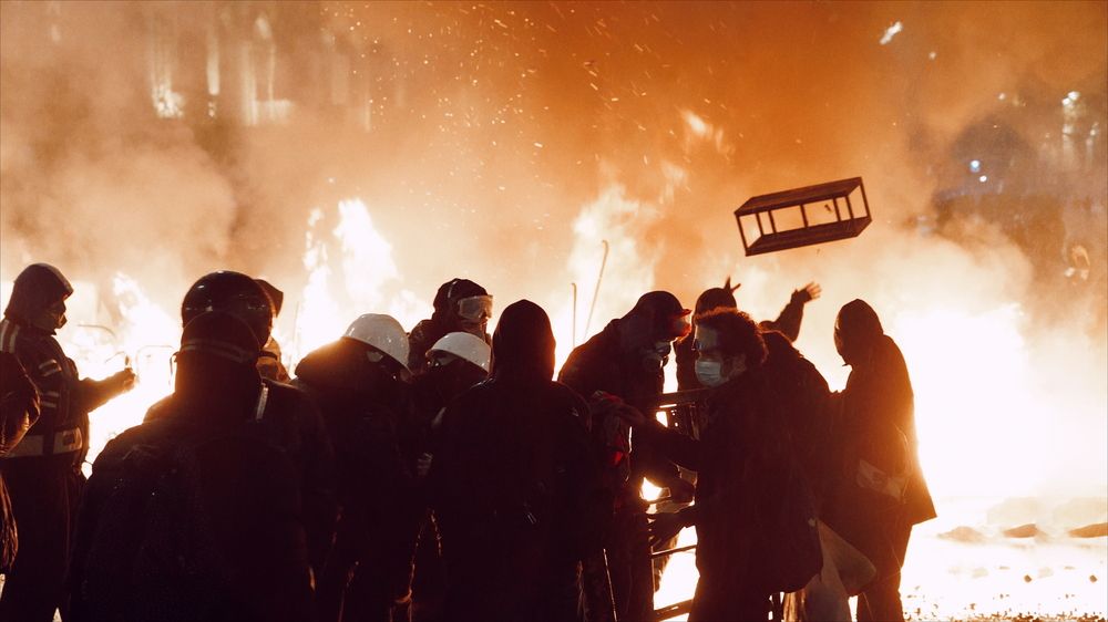 On fire at the barricades