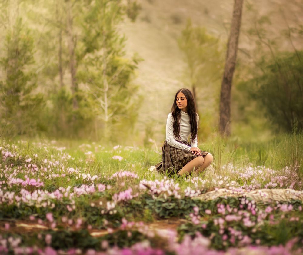 beautiful girl in the forest
