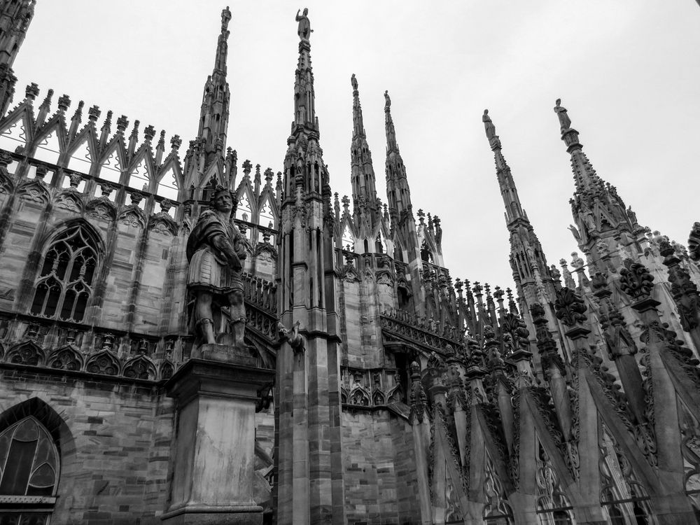 Marble spires of Milan Cathedral