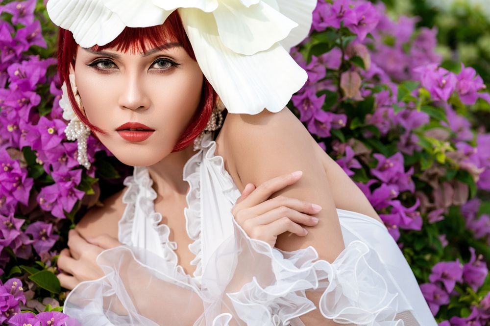 Floral Elegance: A Portrait of Grace and Beauty