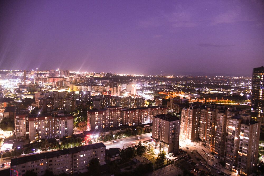 Pristina city at night