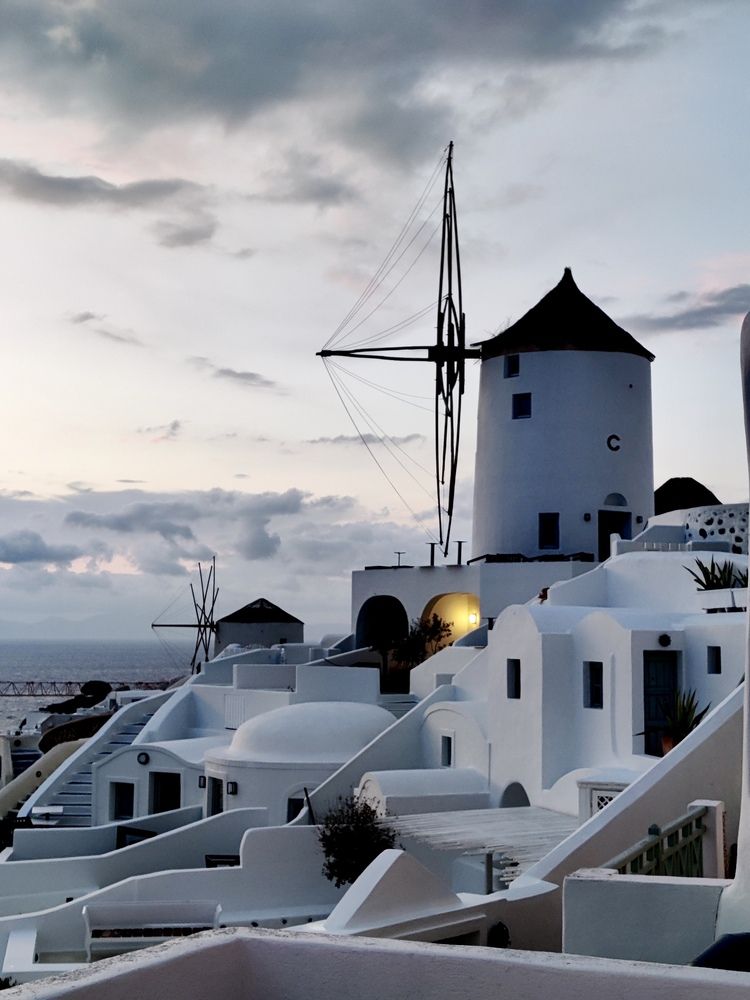 Windmill in Oia, Greece.