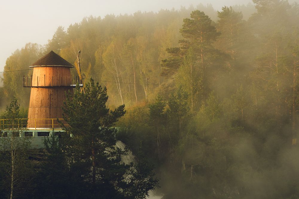 Мельница на рассвете.