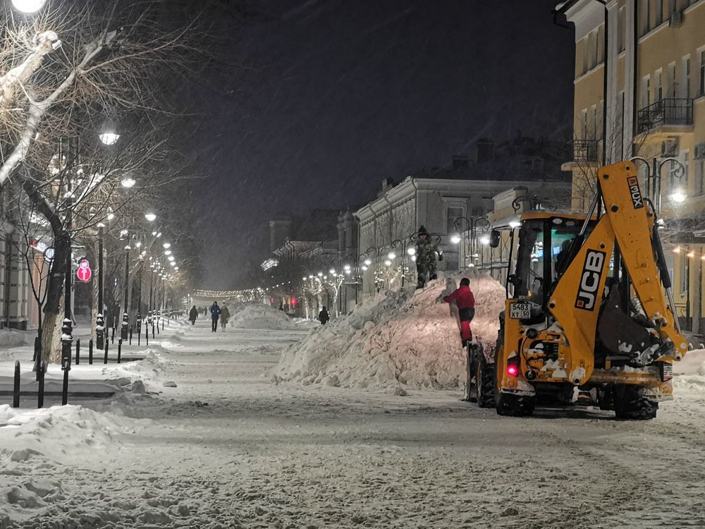 Оренбург. После большого снегопад.
