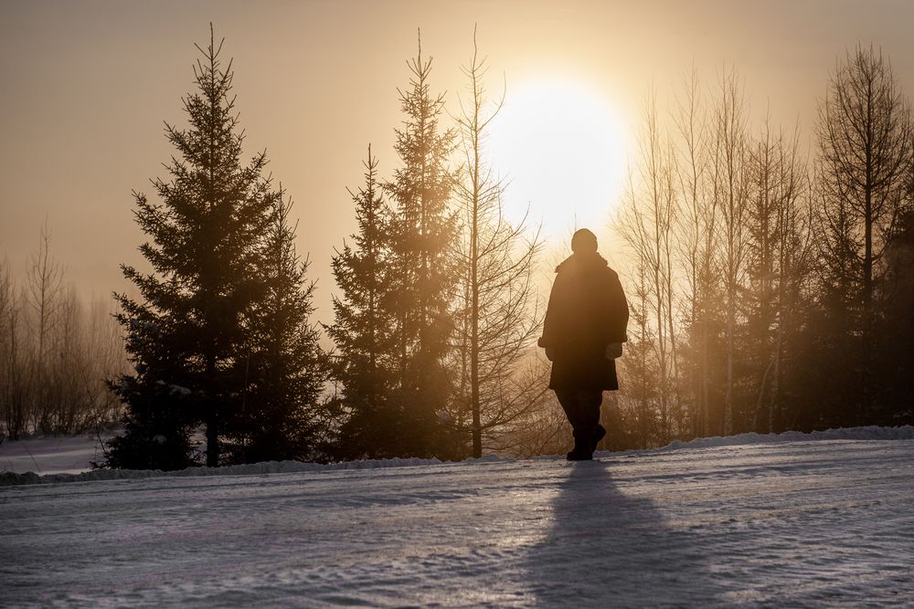 На улице -46°С.