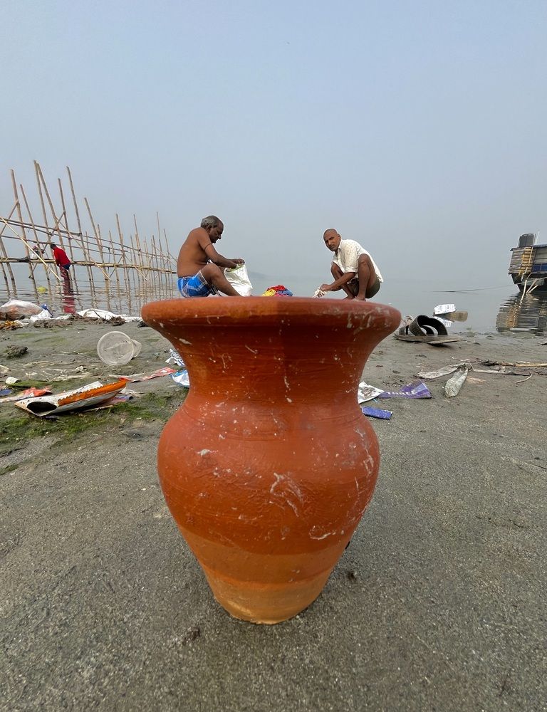 Stolen moment at the bank of the river Brahmaputra