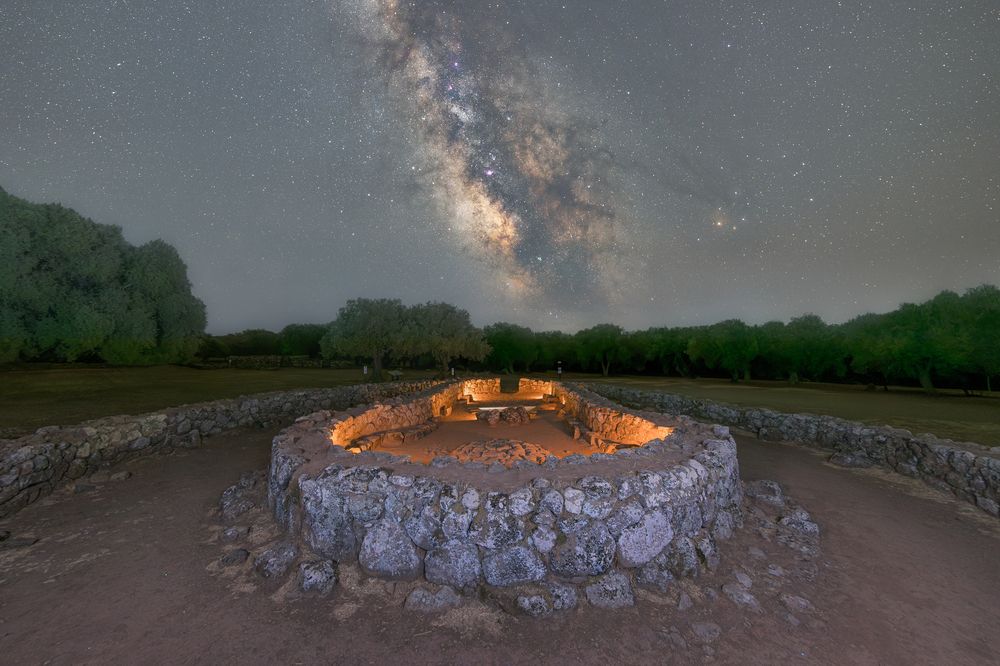 Milky Way over the sacred well of Santa Cristina Sardinia
