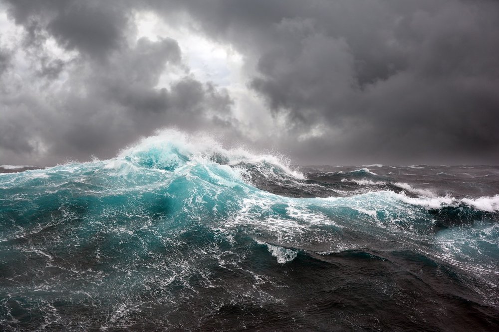 Atlantic ocean during storm