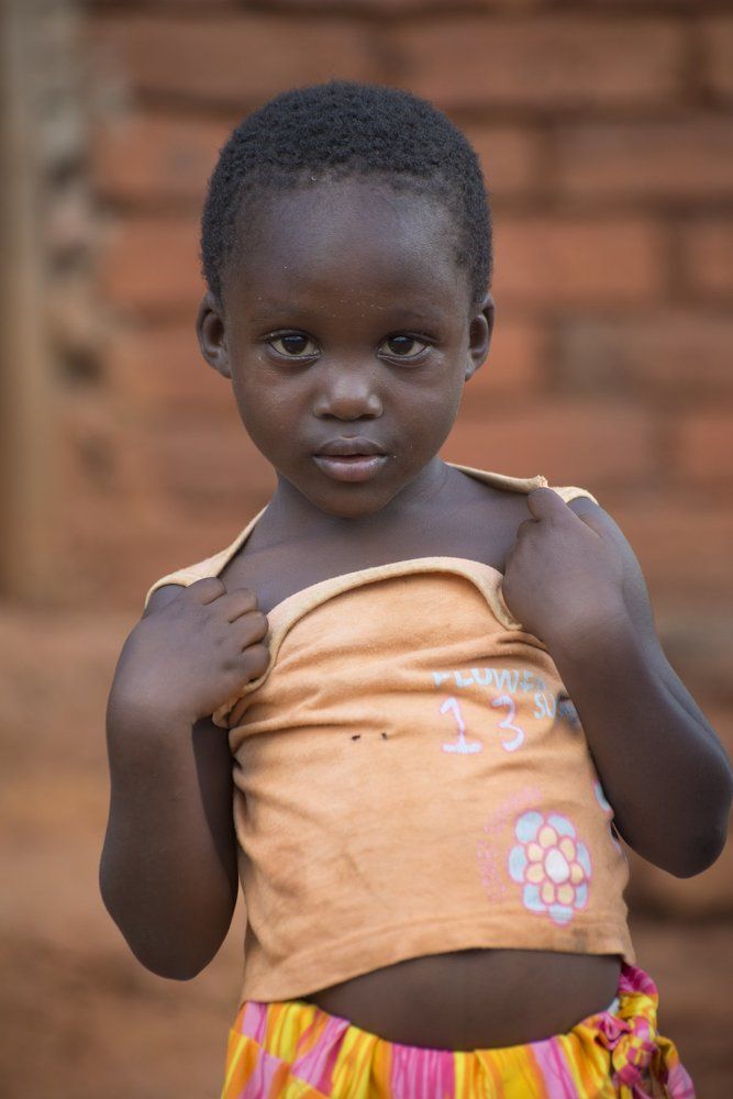 Little girl from a very poor African village