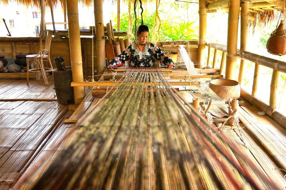 A T'boli Woman Weaving T'nalak