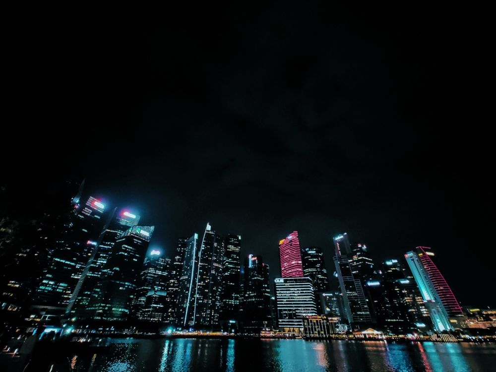 The gloomy night of the cityscape