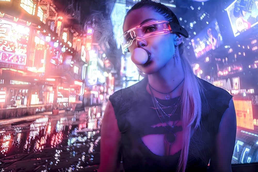 Портрет в стиле киберпанк