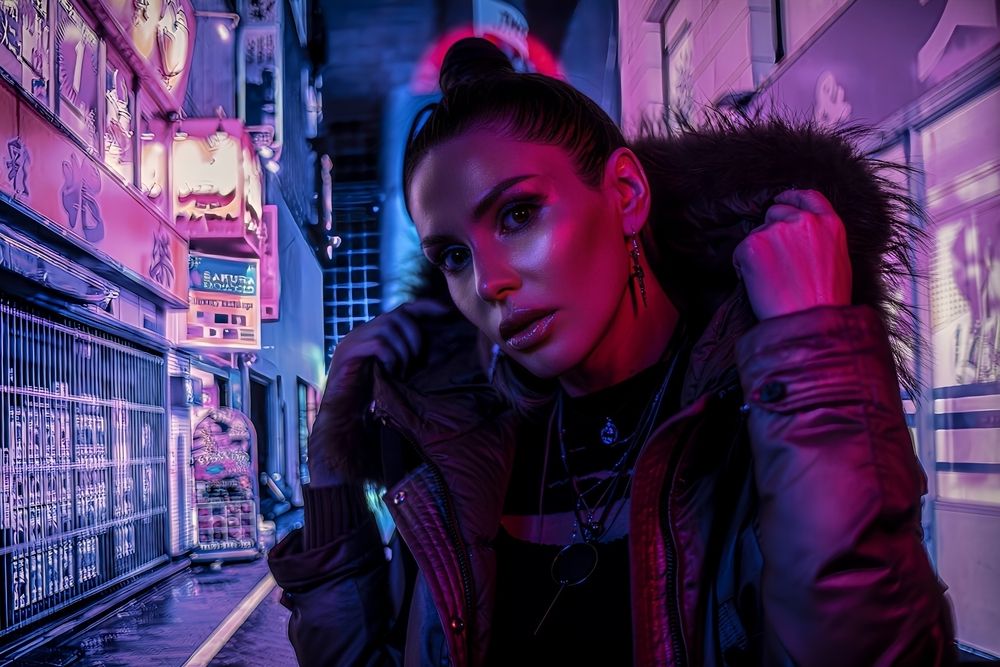 Портрет в стиле киберпанк