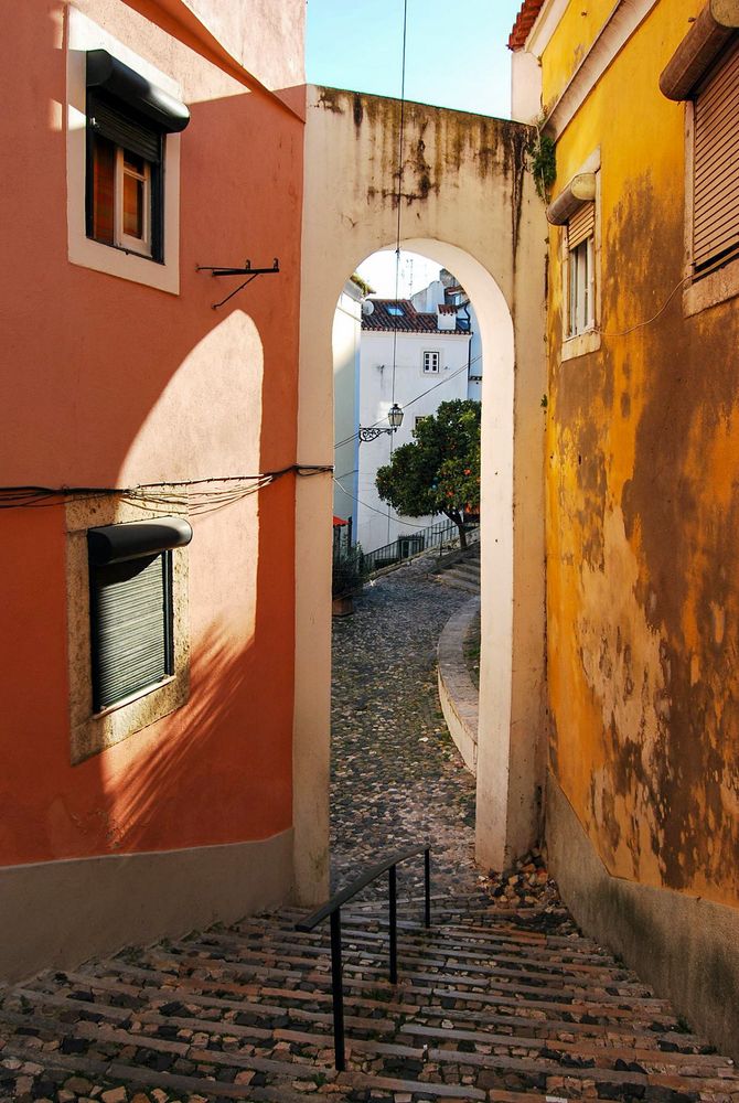 Streets of Alfama in Lisbon