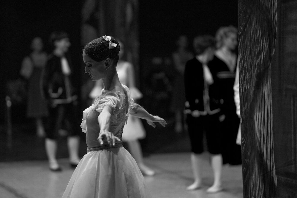 Prima ballet dancer Ksenia prepares for the Nutcracker performance