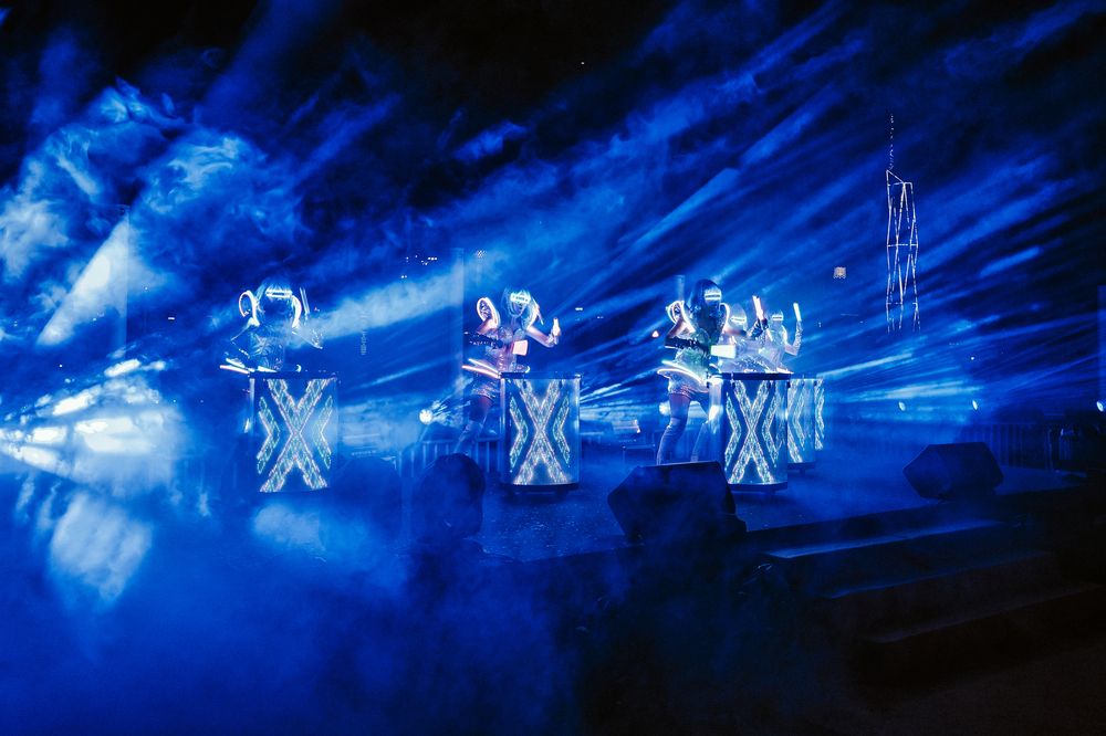 Futuristic Drum Performance