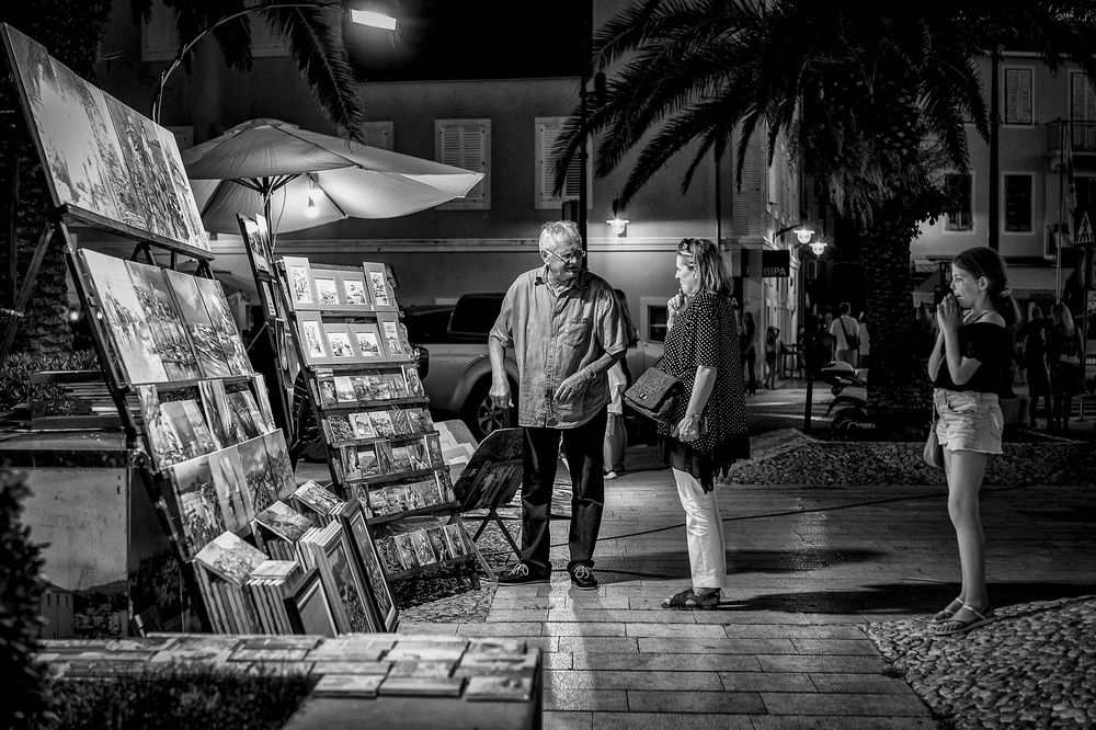 On the evening street