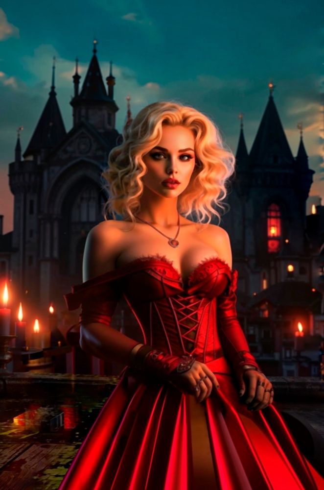 Портрет на фоне замка