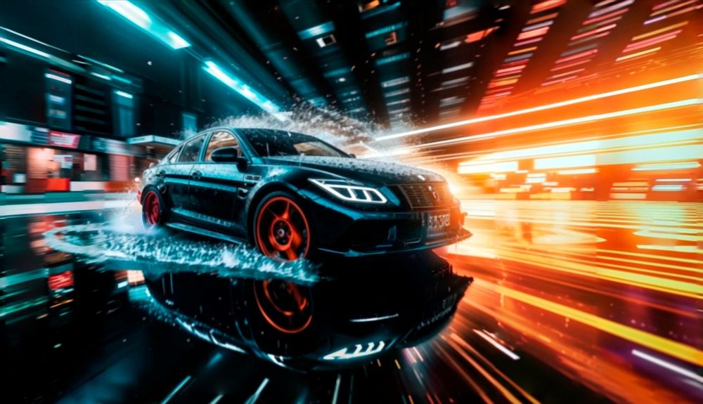 На скорости по лужам