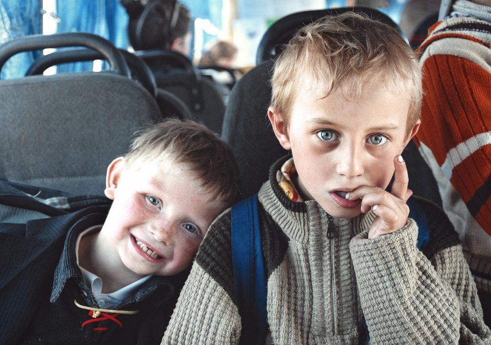 деревенские школьники