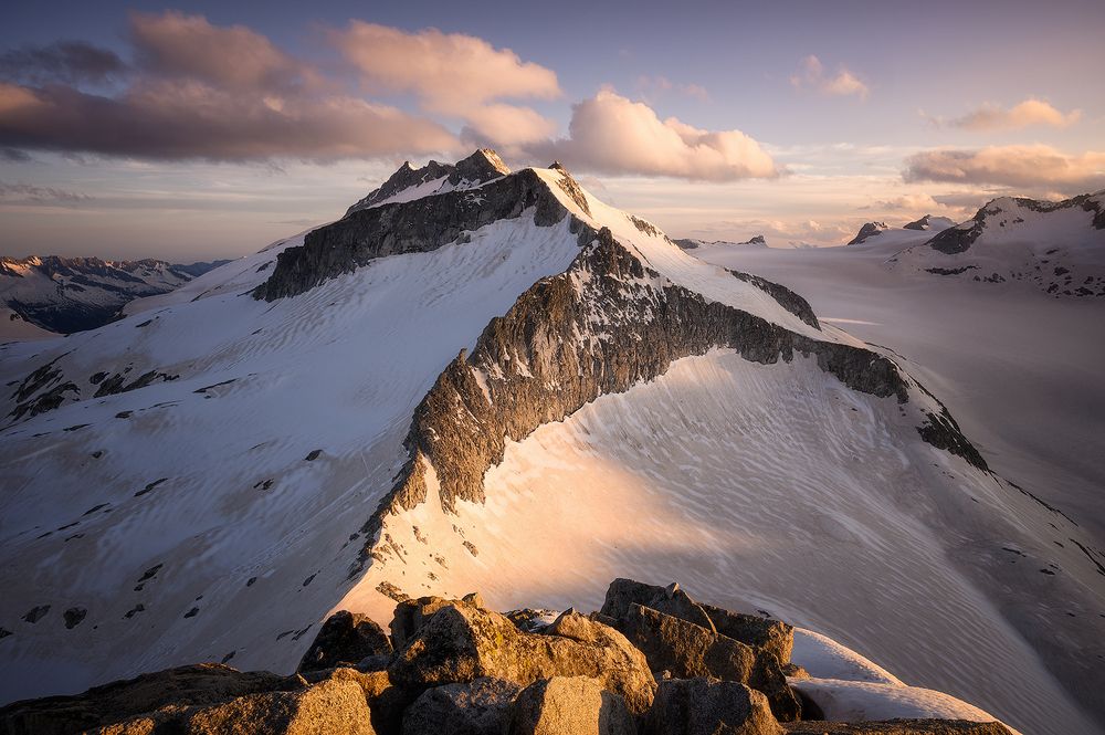 Sunset on Adamello Glacier