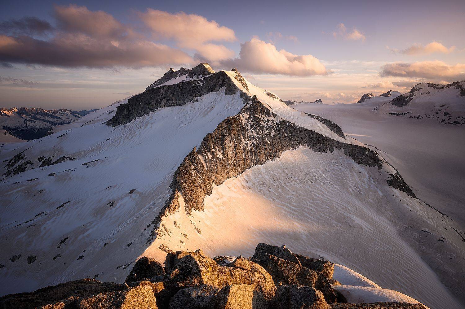 Sunset on Adamello Glacier