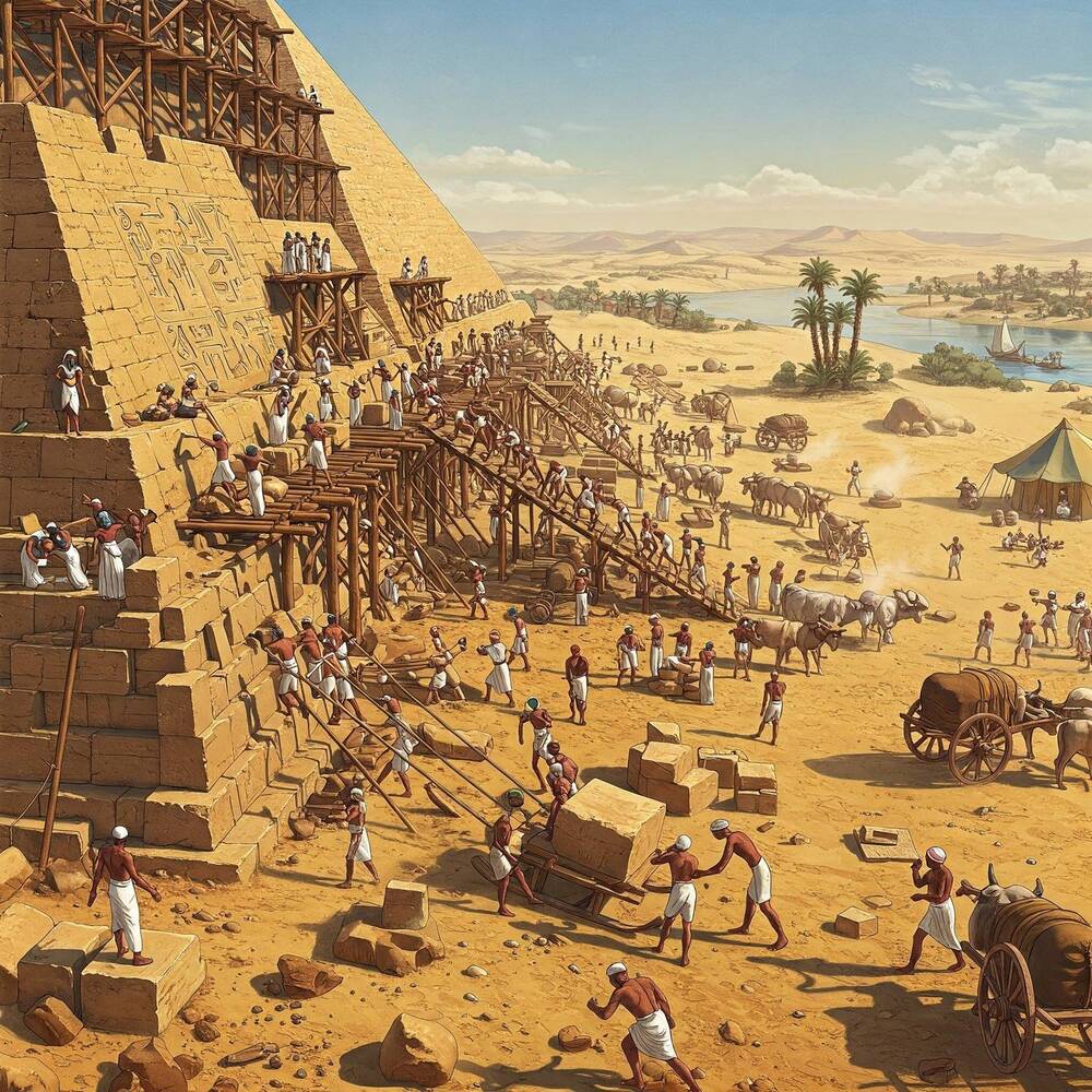 Pyramid of Giza Under Construction