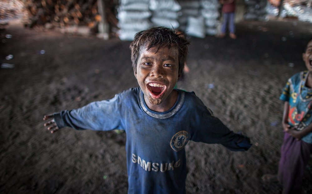 Screaming of homeless boy