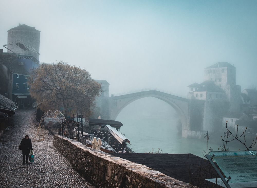 Whispers of Mostar in the fog.