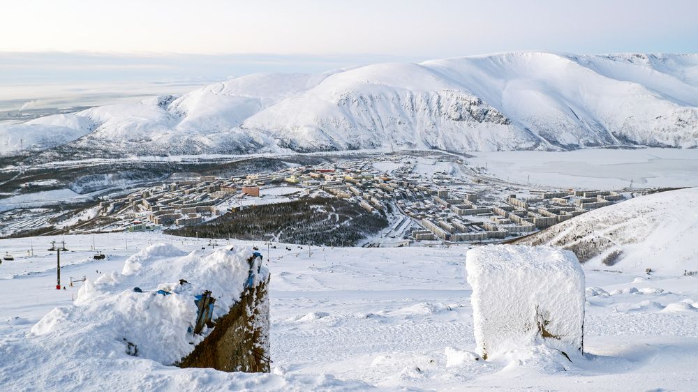 Вид г. Кировска сверху.