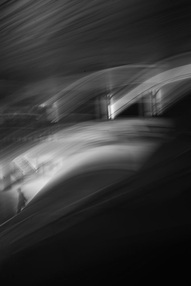panning technique on  black and  white