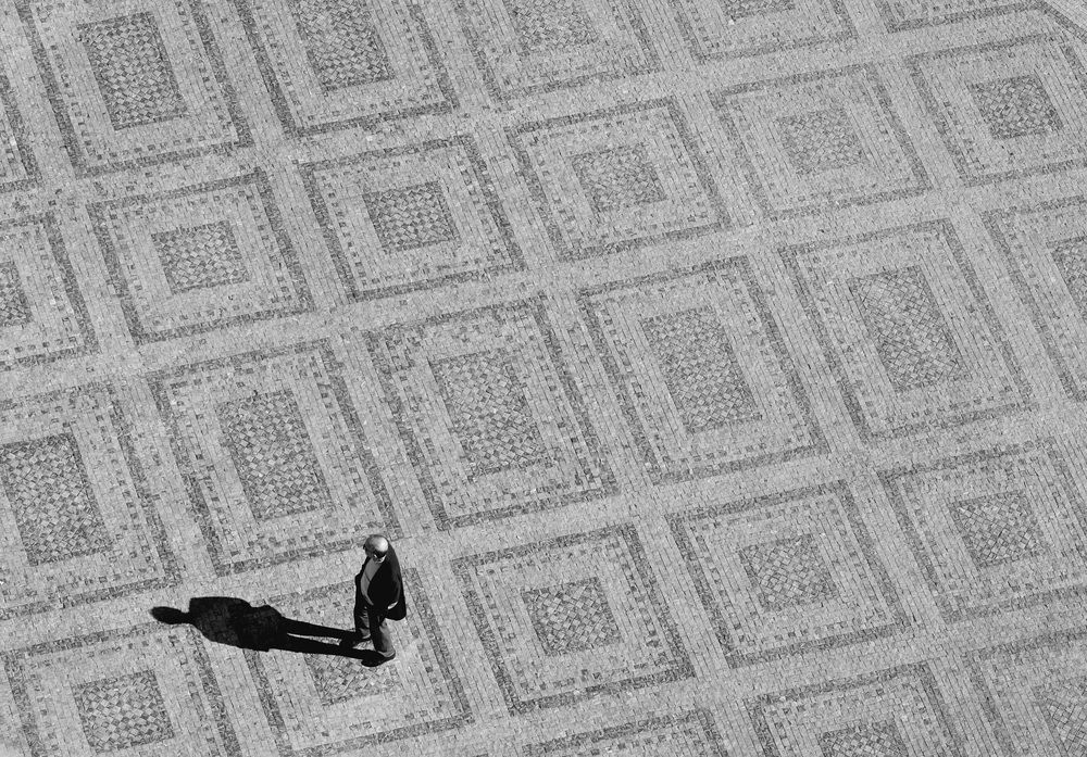 Lonely man and his shadow