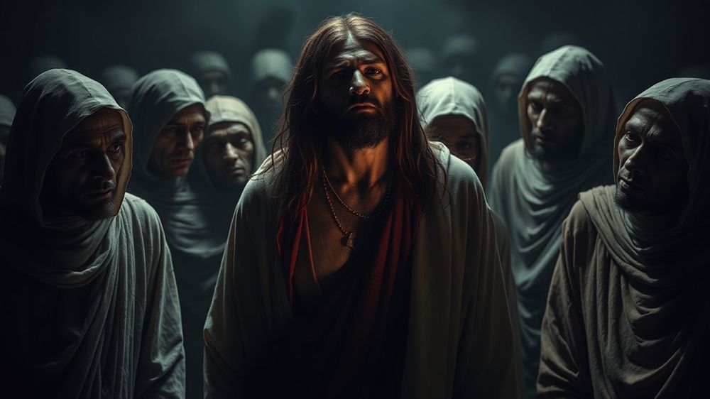 Jesus among the lepers.