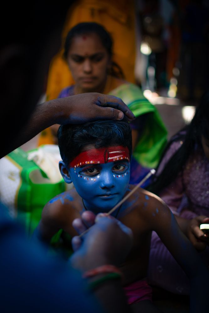 Colors of faith, captured in a moment of devotion