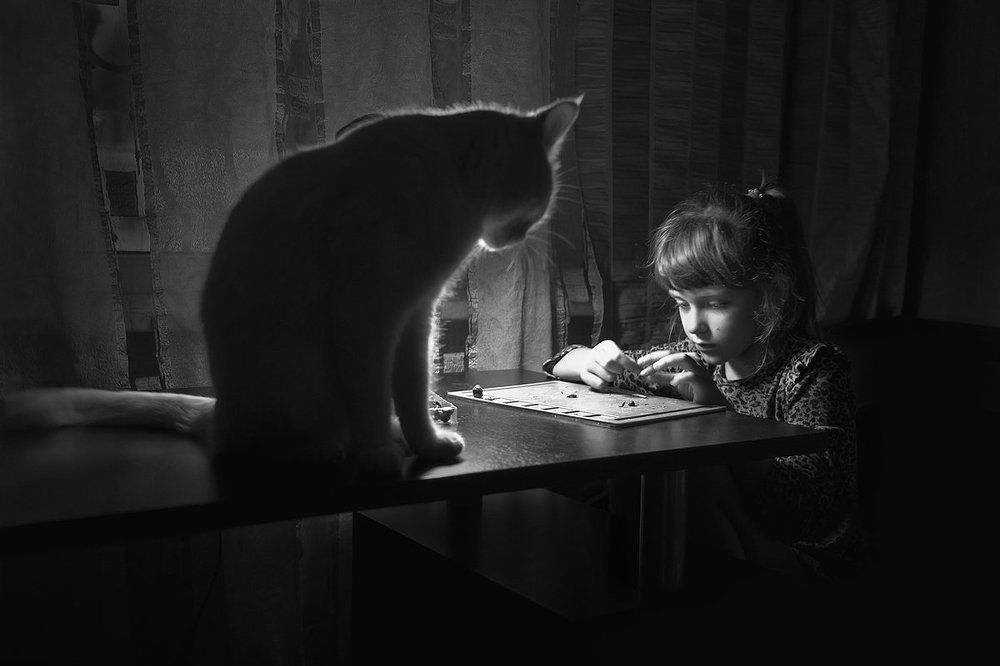 Кот и девочка