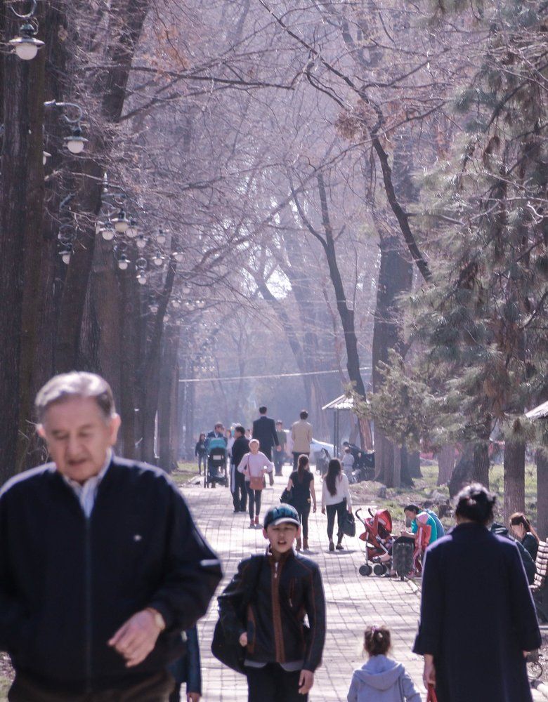 Бульвар Дзержинского зимой, Бишкек.